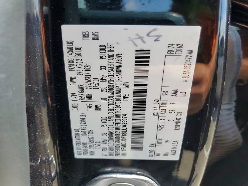Продажа на аукционе авто 2020 Ford Escape, vin: 1FMCU0F68LUA39974, номер лота: 66801536