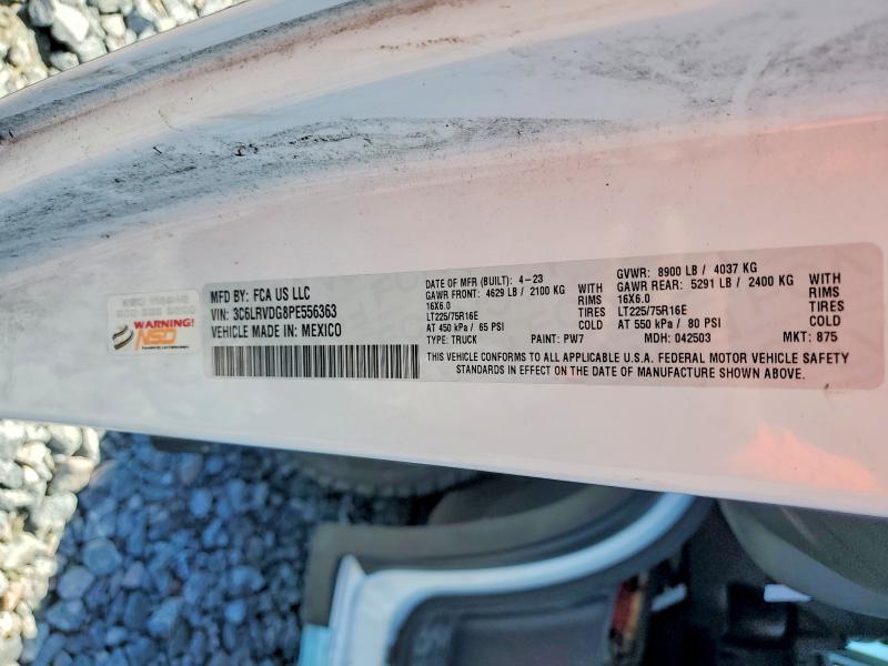 64731546 :رقم المزاد ، 3C6LRVDG8PE556363 vin ، 2023 Ram Promaster 2500 مزاد بيع