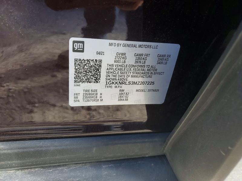 Aukcja sprzedaży 2021 Gmc Acadia, vin: 1GKKNRLS3MZ207225, numer aukcji: 66723596
