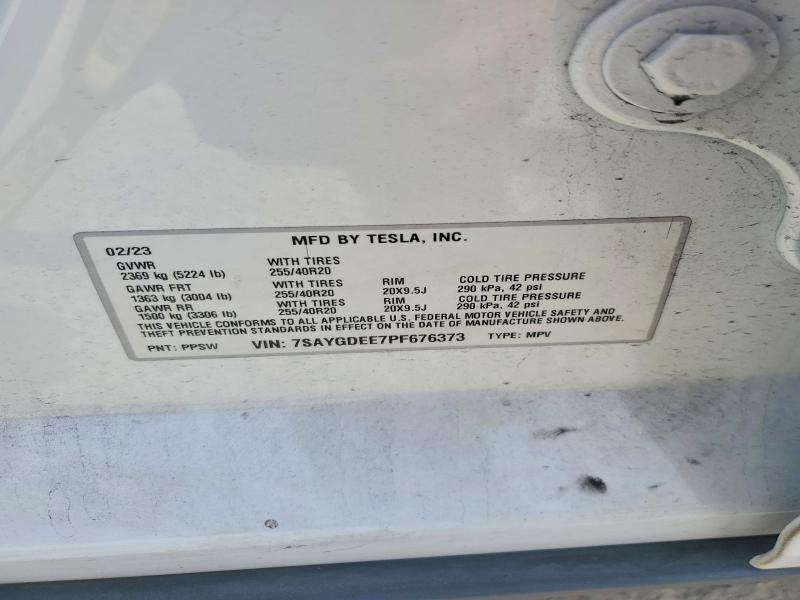 Aukcja sprzedaży 2023 Tesla Model Y, vin: 7SAYGDEE7PF676373, numer aukcji: 65932226