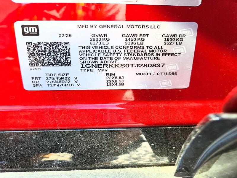 Auction sale of the 2026 Chevrolet Traverse, vin: 1GNERKKS0TJ280837, lot number: 65697786