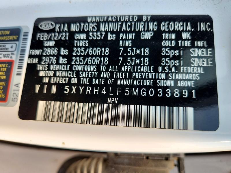 Продажа на аукционе авто 2021 Kia Sorento, vin: 5XYRH4LF5MG033891, номер лота: 66289136