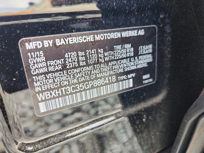 Aukcja sprzedaży 2016 Bmw X1, vin: WBXHT3C35GP886418, numer aukcji: 63523116