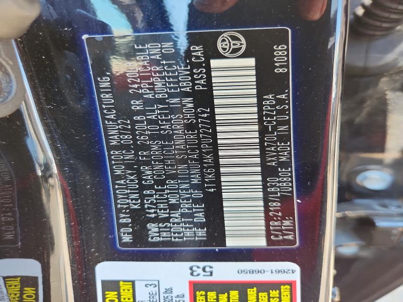 Aukcja sprzedaży 2023 Toyota Camry, vin: 4T1K61AK1PU727742, numer aukcji: 65846956