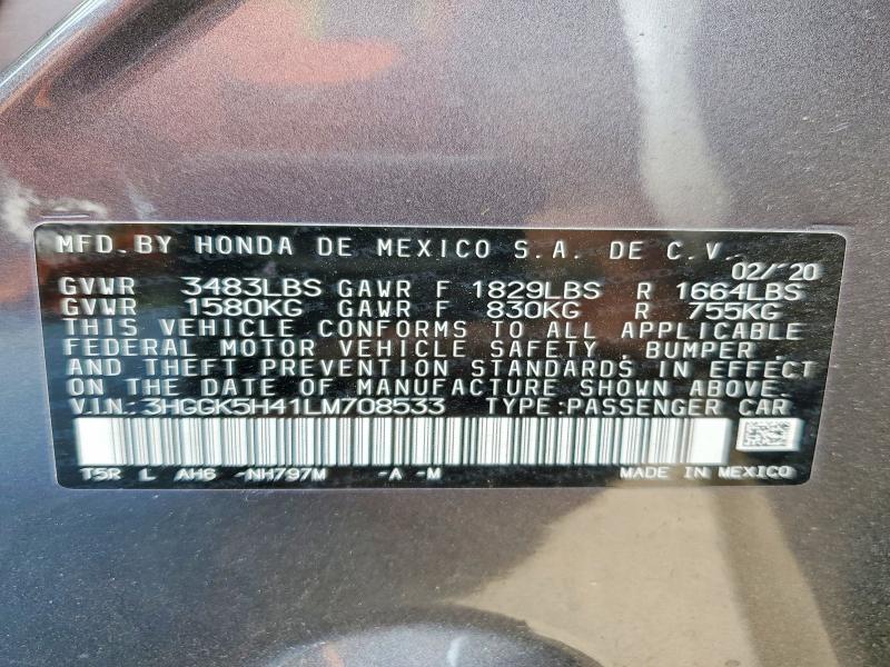 Продаж на аукціоні авто 2020 Honda Fit, vin: 3HGGK5H41LM708533, номер лоту: 63887946