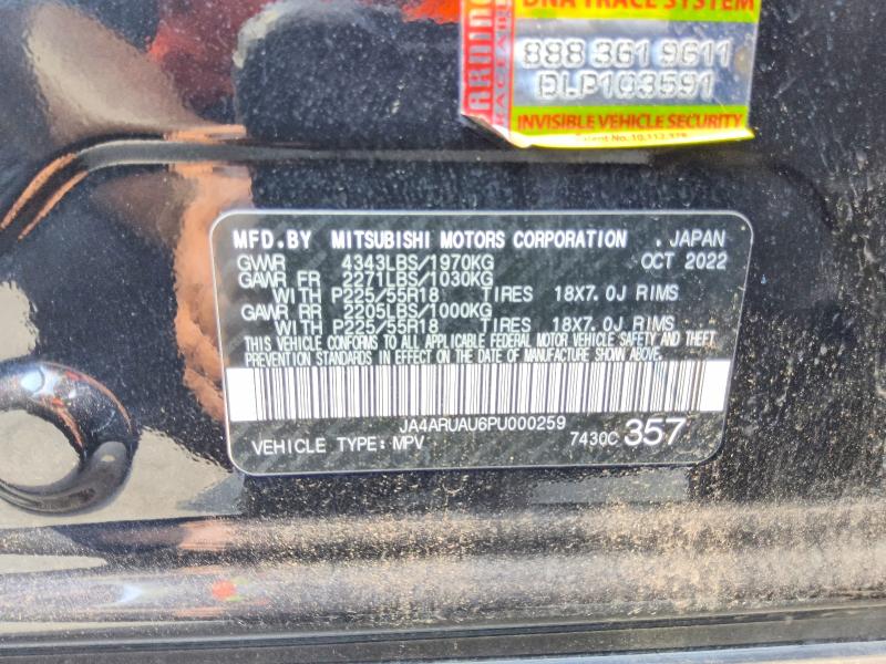 64567116 :رقم المزاد ، JA4ARUAU6PU000259 vin ، 2023 Mitsubishi Outlander Sport مزاد بيع