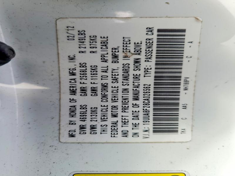Aukcja sprzedaży 2012 Acura Tl, vin: 19UUA8F28CA026562, numer aukcji: 65395206