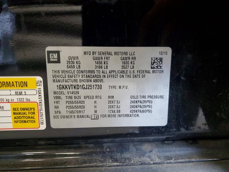Aukcja sprzedaży 2016 Gmc Acadia, vin: 1GKKVTKD1GJ251730, numer aukcji: 66134506