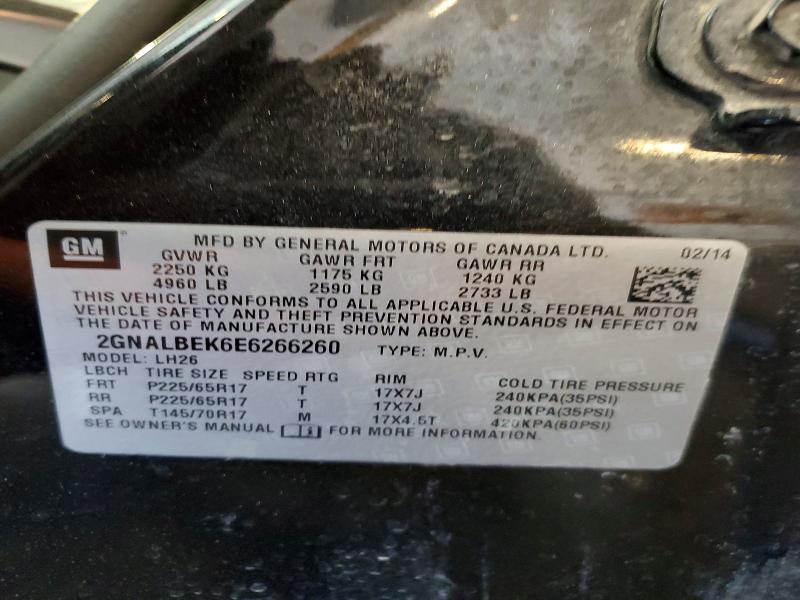 Aukcja sprzedaży 2014 Chevrolet Equinox, vin: 2GNALBEK6E6266260, numer aukcji: 64107856