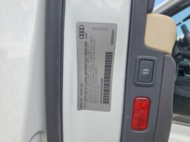 Aukcja sprzedaży 2017 Audi A4, vin: WAUGMAF44HN043884, numer aukcji: 66000286