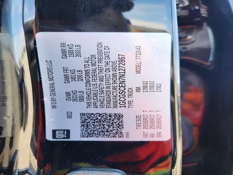 66378456 :رقم المزاد ، 1GCGSCEN7N1272867 vin ، 2022 Chevrolet Colorado مزاد بيع