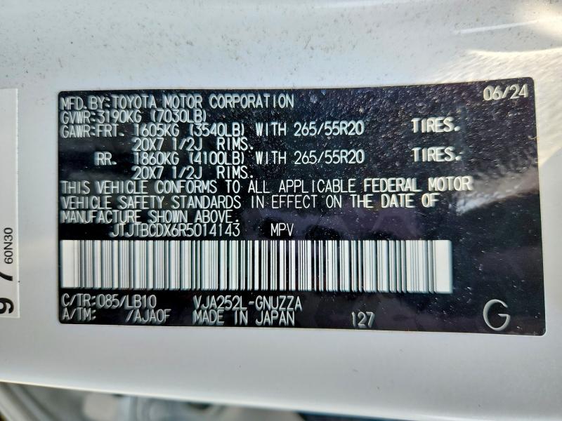 64121166 :رقم المزاد ، JTJTBCDX6R5014143 vin ، 2024 Lexus Gx 550 مزاد بيع