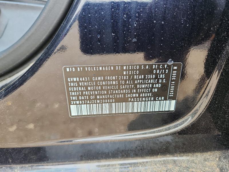 Aukcja sprzedaży 2014 Volkswagen Jetta, vin: 3VW637AJ2EM208609, numer aukcji: 64585236