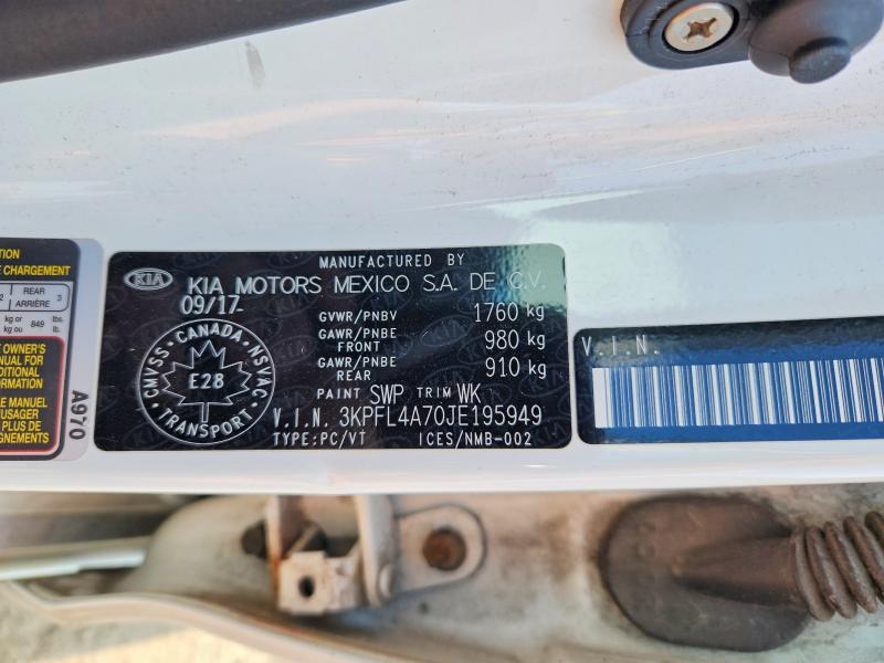 63701006 :رقم المزاد ، 3KPFL4A70JE195949 vin ، 2018 Kia Forte مزاد بيع