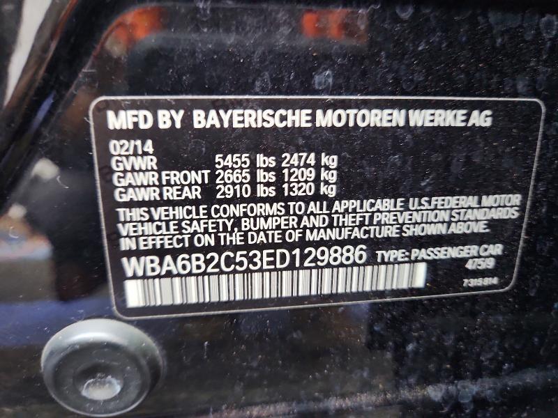 Aukcja sprzedaży 2014 Bmw 650, vin: WBA6B2C53ED129886, numer aukcji: 63575066
