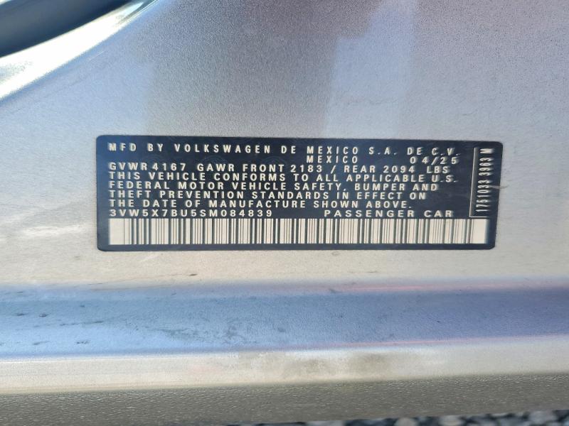 Продаж на аукціоні авто 2025 Volkswagen Jetta, vin: 3VW5X7BU5SM084839, номер лоту: 66389486