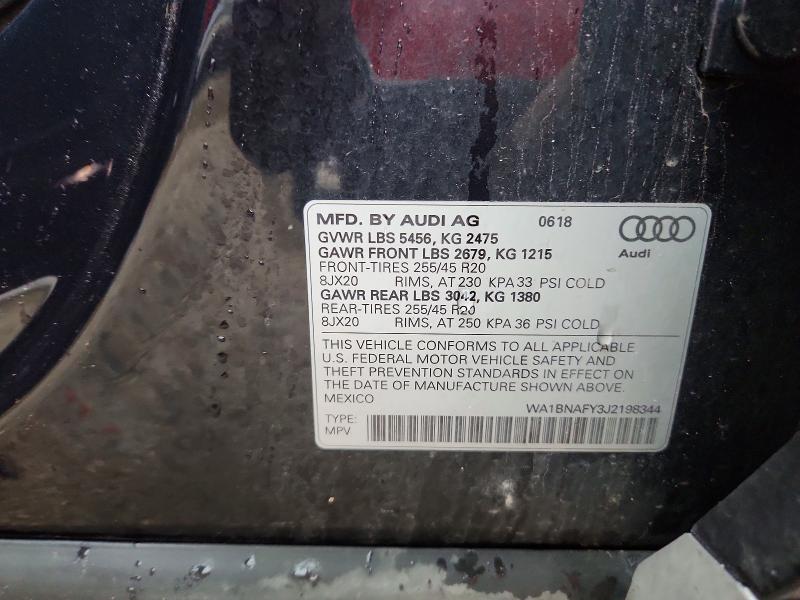 64567856 :رقم المزاد ، WA1BNAFY3J2198344 vin ، 2018 Audi Q5 مزاد بيع