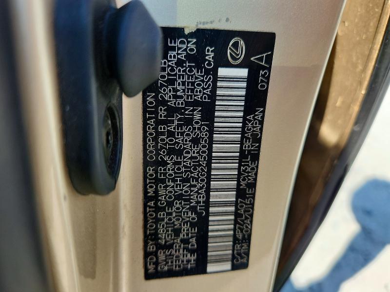 Продажа на аукционе авто 2004 Lexus Es, vin: JTHBA30G245005891, номер лота: 65869126