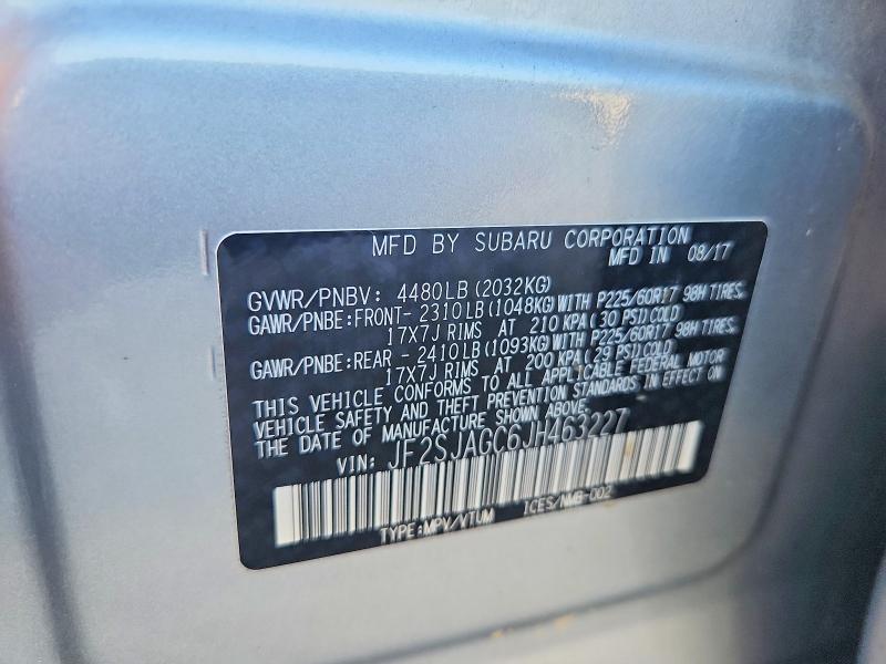 Aukcja sprzedaży 2018 Subaru Forester, vin: JF2SJAGC6JH463227, numer aukcji: 65582276