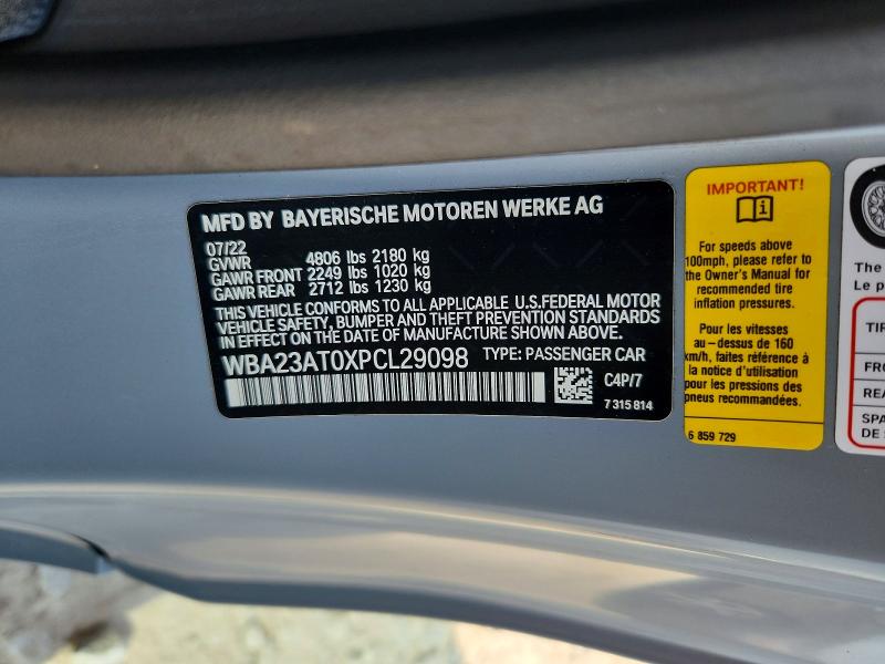 Продажа на аукционе авто 2023 Bmw 430i, vin: WBA23AT0XPCL29098, номер лота: 65008006