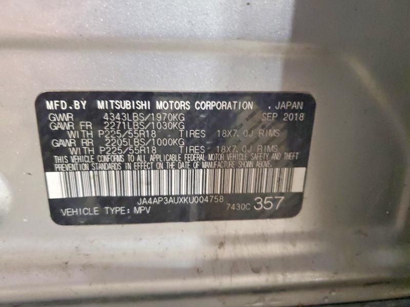Продажа на аукционе авто 2019 Mitsubishi Outlander Sport, vin: JA4AP3AUXKU004758, номер лота: 63578696