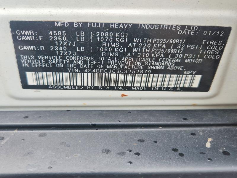 Aukcja sprzedaży 2012 Subaru Outback, vin: 4S4BRCJC3C3252879, numer aukcji: 65190696