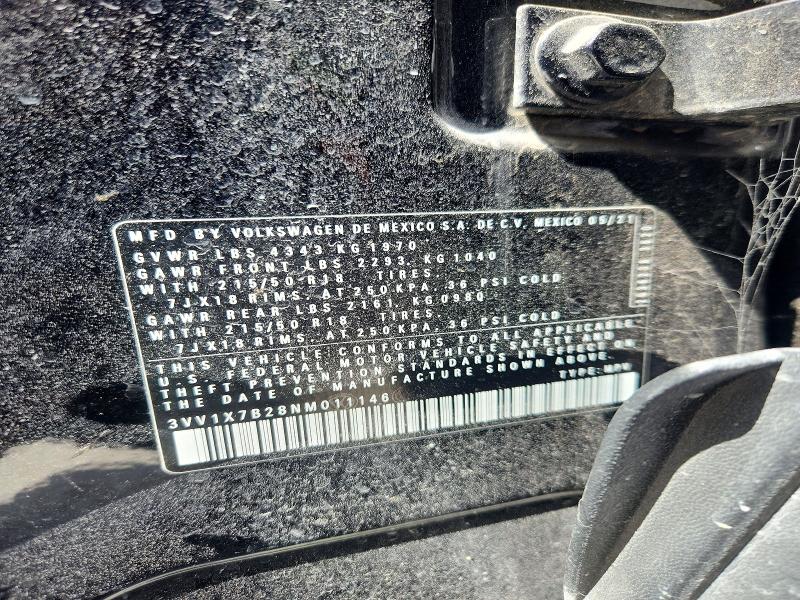 Продажа на аукционе авто 2022 Volkswagen Taos, vin: 3VV1X7B28NM011146, номер лота: 60930216