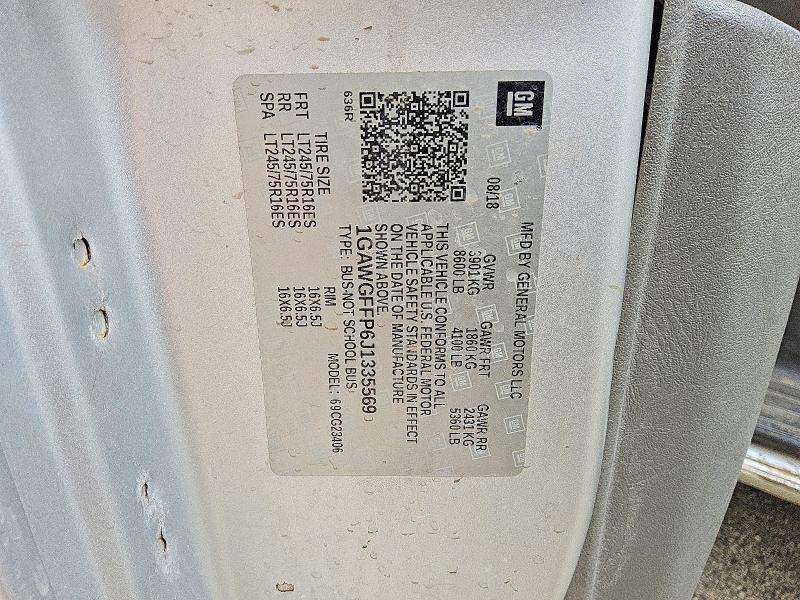 2018 Chevrolet Express G2500 მანქანა იყიდება აუქციონზე, vin: 1GAWGFFP6J1335569, აუქციონის ნომერი: 64044626