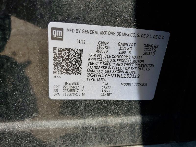 61923646 :رقم المزاد ، 3GKALYEV1NL153113 vin ، 2022 Gmc Terrain مزاد بيع