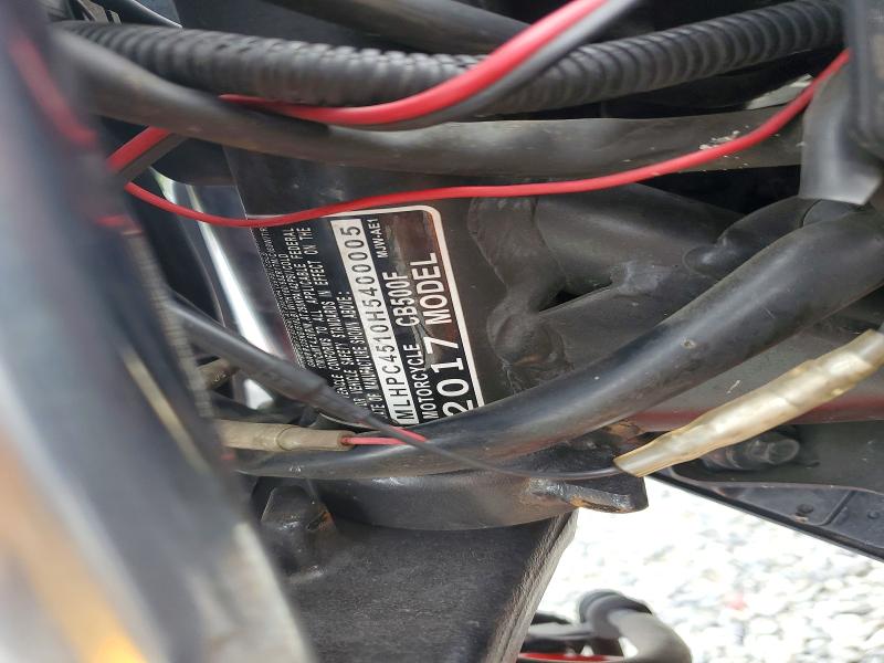 64557786 :رقم المزاد ، MLHPC4510H5400005 vin ، 2017 Honda Cb500 مزاد بيع