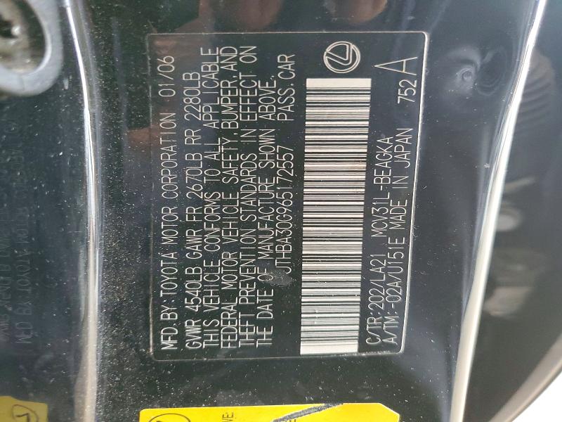 67017166 :رقم المزاد ، JTHBA30G965172557 vin ، 2006 Lexus Es مزاد بيع