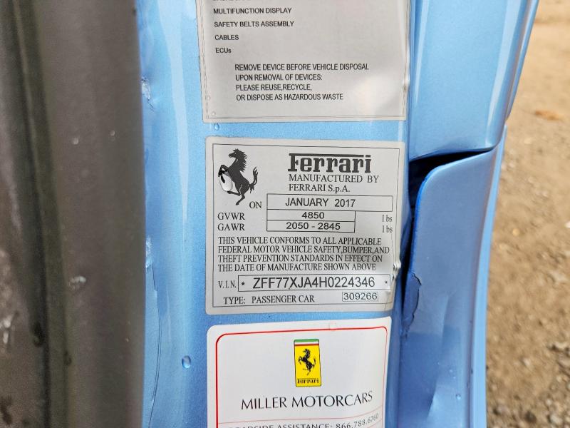 Aukcja sprzedaży 2017 Ferrari California T, vin: ZFF77XJA4H0224346, numer aukcji: 66383166