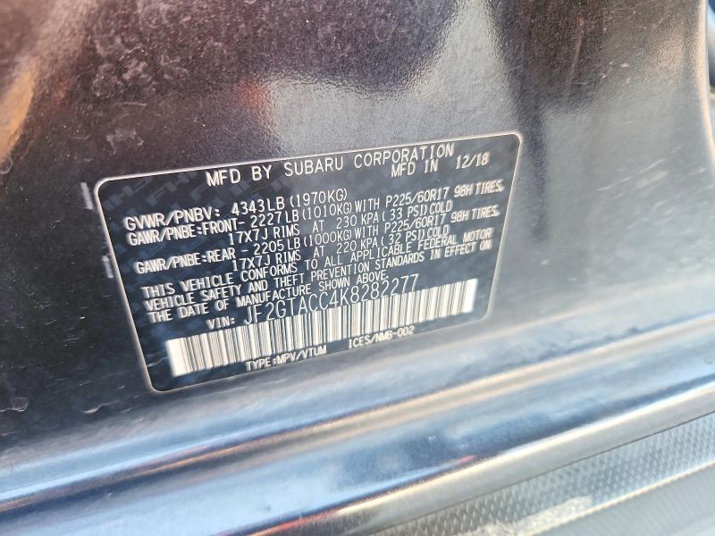 Aukcja sprzedaży 2019 Subaru Crosstrek, vin: JF2GTACC4K8282277, numer aukcji: 63587246