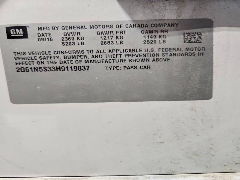 65526386 :رقم المزاد ، 2G61N5S33H9119837 vin ، 2017 Cadillac Xts مزاد بيع
