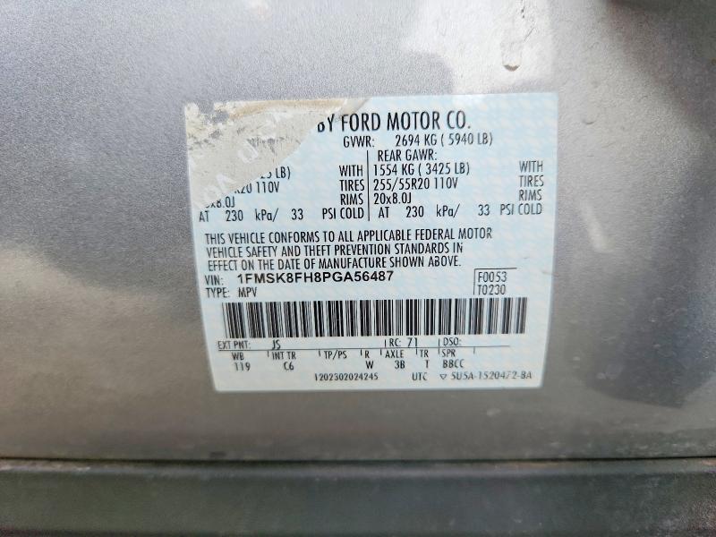 Aukcja sprzedaży 2023 Ford Explorer, vin: 1FMSK8FH8PGA56487, numer aukcji: 66287976