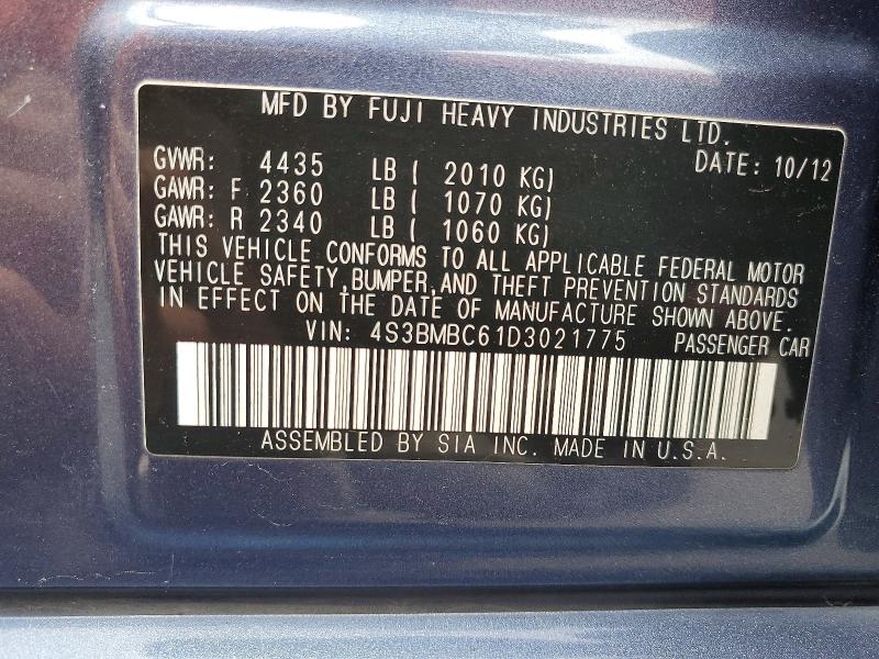 Продаж на аукціоні авто 2013 Subaru Legacy, vin: 4S3BMBC61D3021775, номер лоту: 66393446