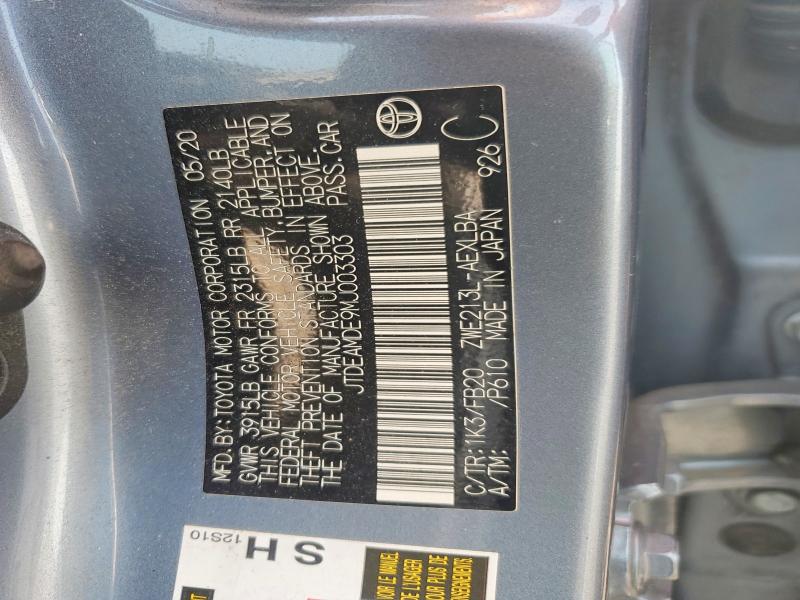 63445066 :رقم المزاد ، JTDEAMDE9MJ003303 vin ، 2021 Toyota Corolla مزاد بيع