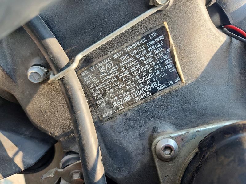 2008 Kawasaki Zg1400 მანქანა იყიდება აუქციონზე, vin: JKBZGNB1X8A005482, აუქციონის ნომერი: 63787146