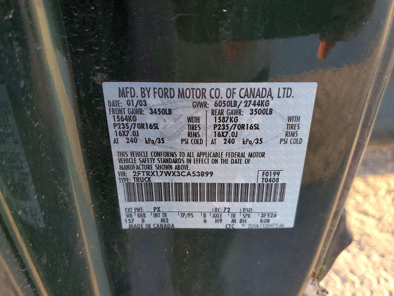 63902796 :رقم المزاد ، 2FTRX17WX3CA53899 vin ، 2003 Ford F150 مزاد بيع