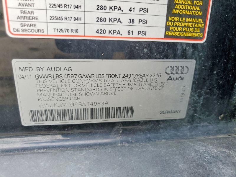 Aukcja sprzedaży 2011 Audi A3, vin: WAUKJAFM4BA149639, numer aukcji: 64941536