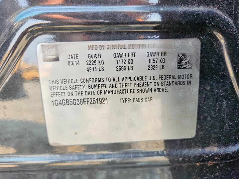 Aukcja sprzedaży 2014 Buick Lacrosse, vin: 1G4GB5G36EF251921, numer aukcji: 62656896