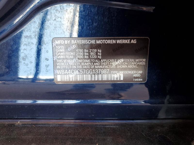 Aukcja sprzedaży 2016 Bmw 428, vin: WBA4C9C57GG137987, numer aukcji: 65911706