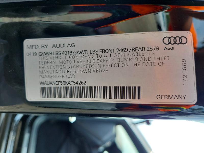 Продажа на аукционе авто 2019 Audi A5, vin: WAUANCF56KA054262, номер лота: 64650796