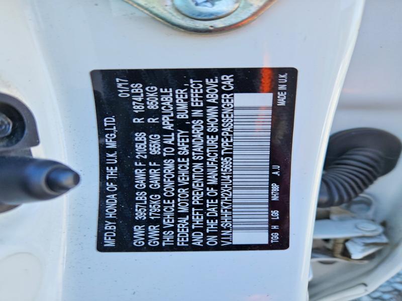 Aukcja sprzedaży 2017 Honda Civic, vin: SHHFK7H2XHU415695, numer aukcji: 63568116