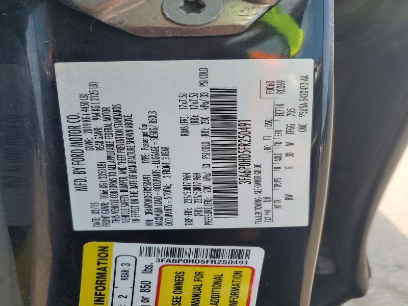 64335316 :رقم المزاد ، 3FA6P0HD5FR250491 vin ، 2015 Ford Fusion مزاد بيع