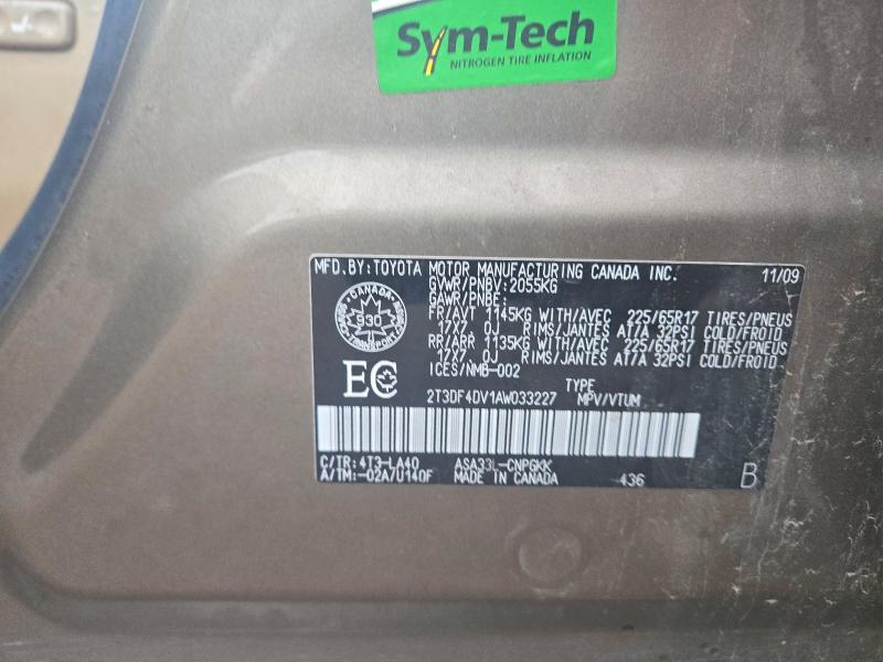 65483256 :رقم المزاد ، 2T3DF4DV1AW033227 vin ، 2010 Toyota Rav4 مزاد بيع