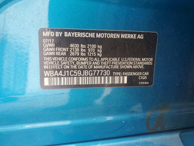 Продаж на аукціоні авто 2018 Bmw 430i, vin: WBA4J1C59JBG77730, номер лоту: 66825836