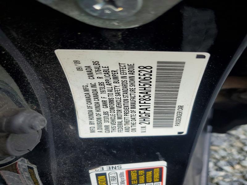 Aukcja sprzedaży 2010 Honda Civic, vin: 2HGFA1F85AH506528, numer aukcji: 65756106