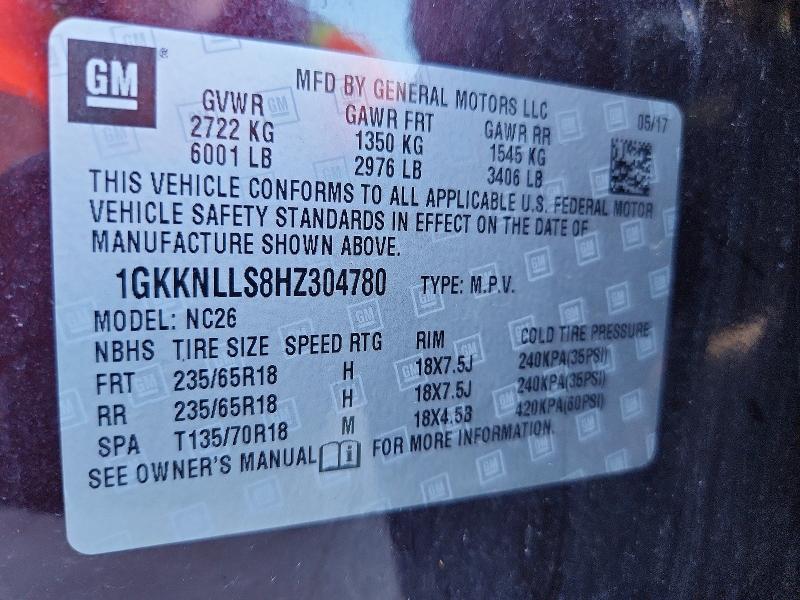 Продаж на аукціоні авто 2017 Gmc Acadia, vin: 1GKKNLLS8HZ304780, номер лоту: 66778806