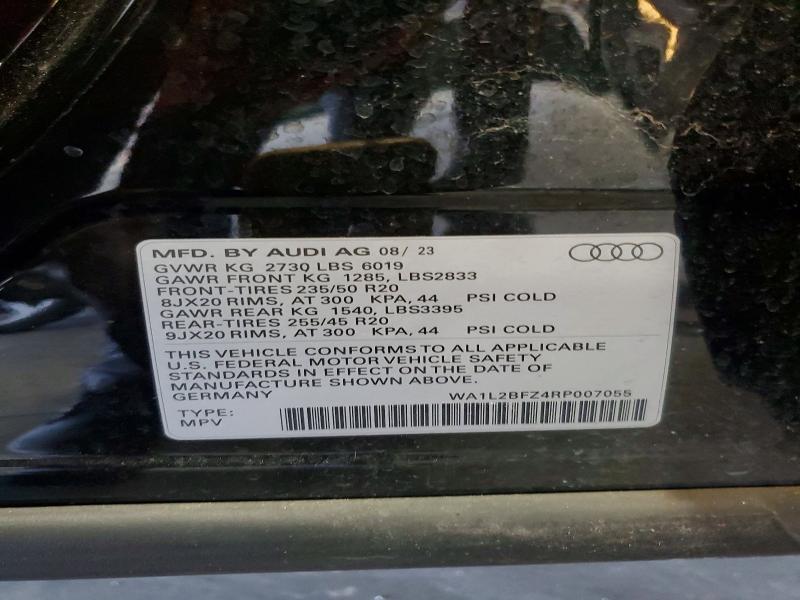 Aukcja sprzedaży 2024 Audi Q4 E-tron, vin: WA1L2BFZ4RP007055, numer aukcji: 63091386